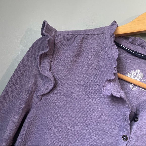 NWT ANTHROPOLOGIE Pilcro Ruffled Henley Top size small lavender - Picture 14 of 16